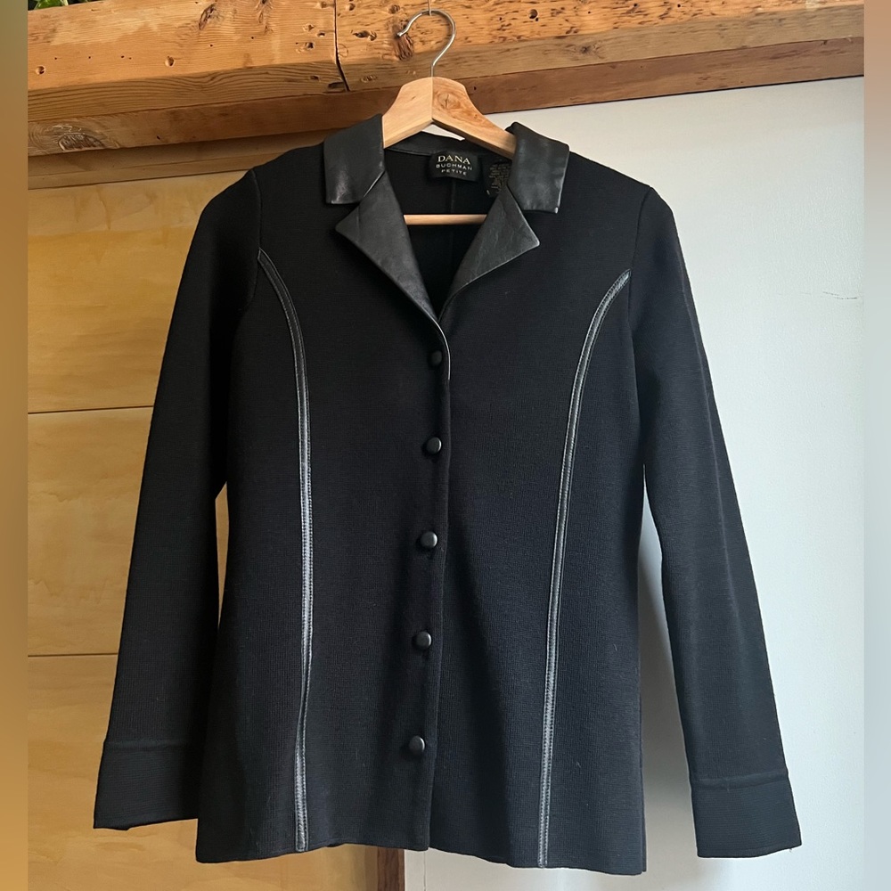 Y2K Leather Trim Sweater